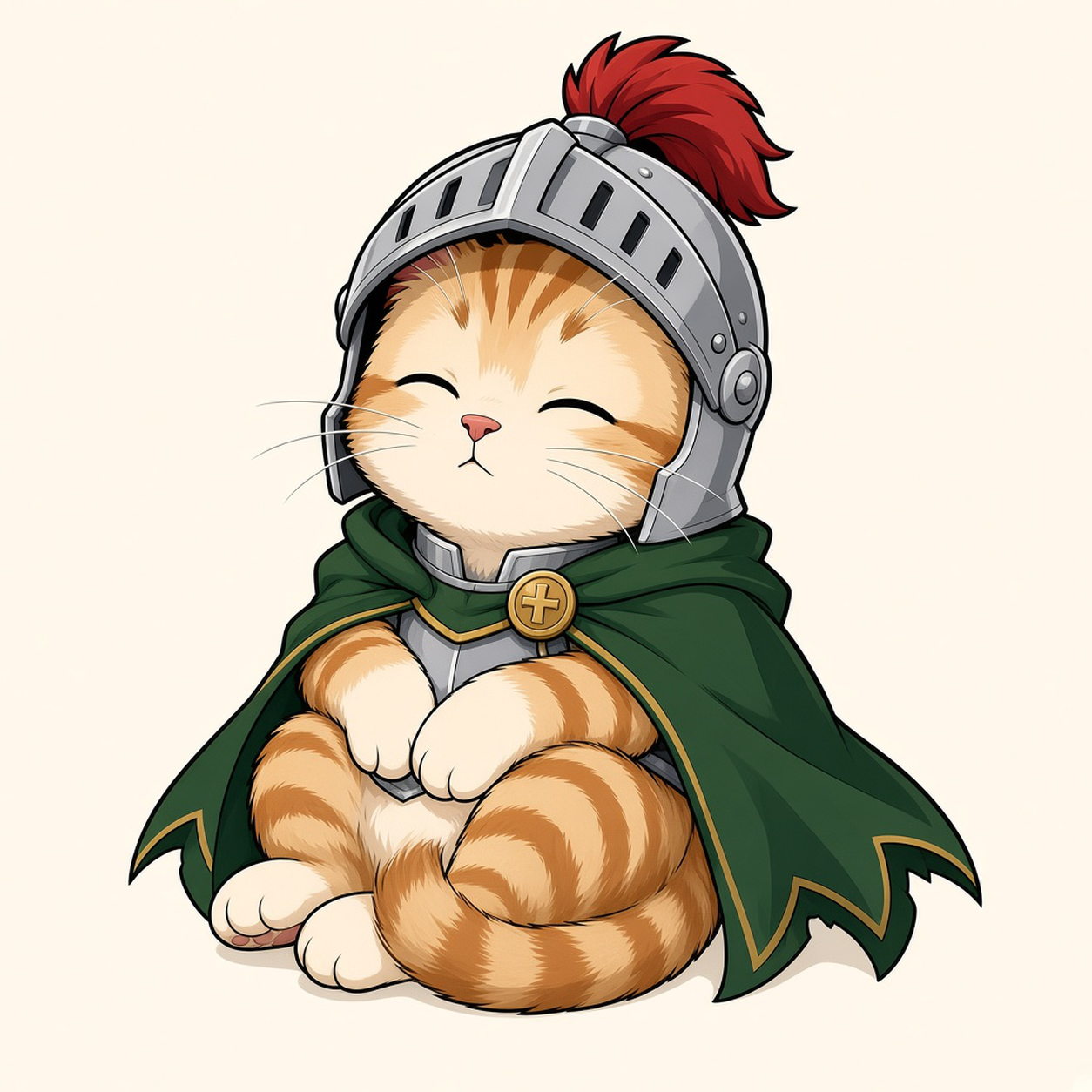 骑士小猫 asleep under the helmet